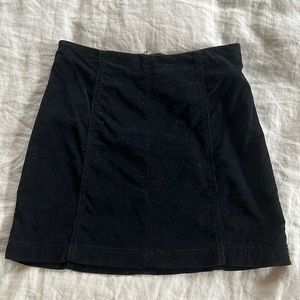 Free people modern femme black corduroy high waisted mini skirt size 4
